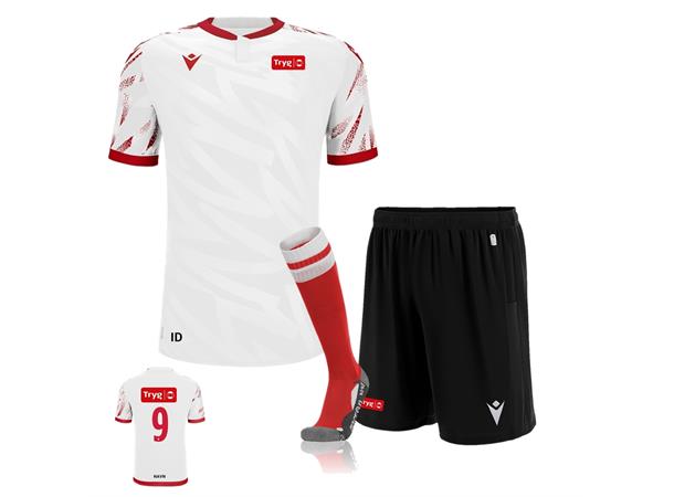 Tryg Forsikring Fotball Draktsett hvit/rød 