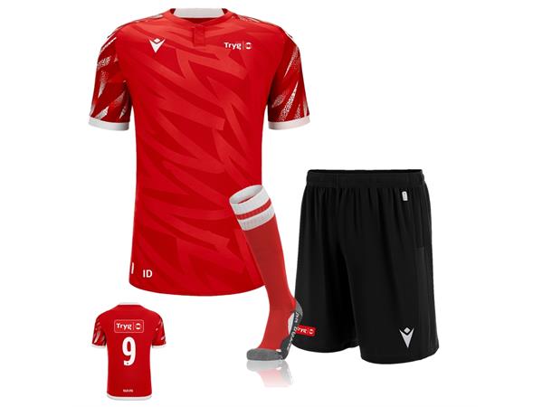 Tryg Forsikring Fotball Draktsett rød/hvit 